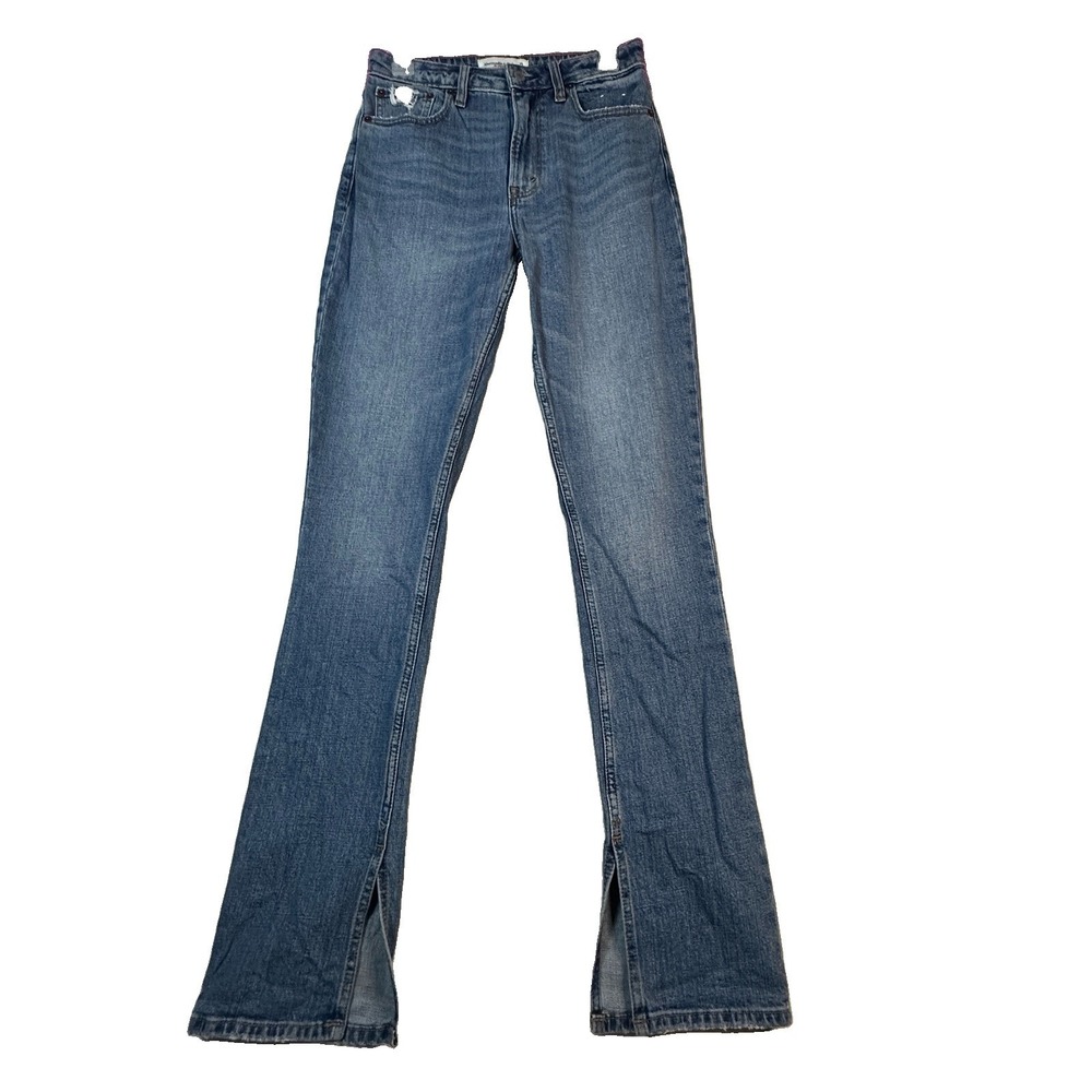 Abercrombie & Fitch Jeans Skinny High Rise Denim Blue Skinny Flare Slits 25/0 L